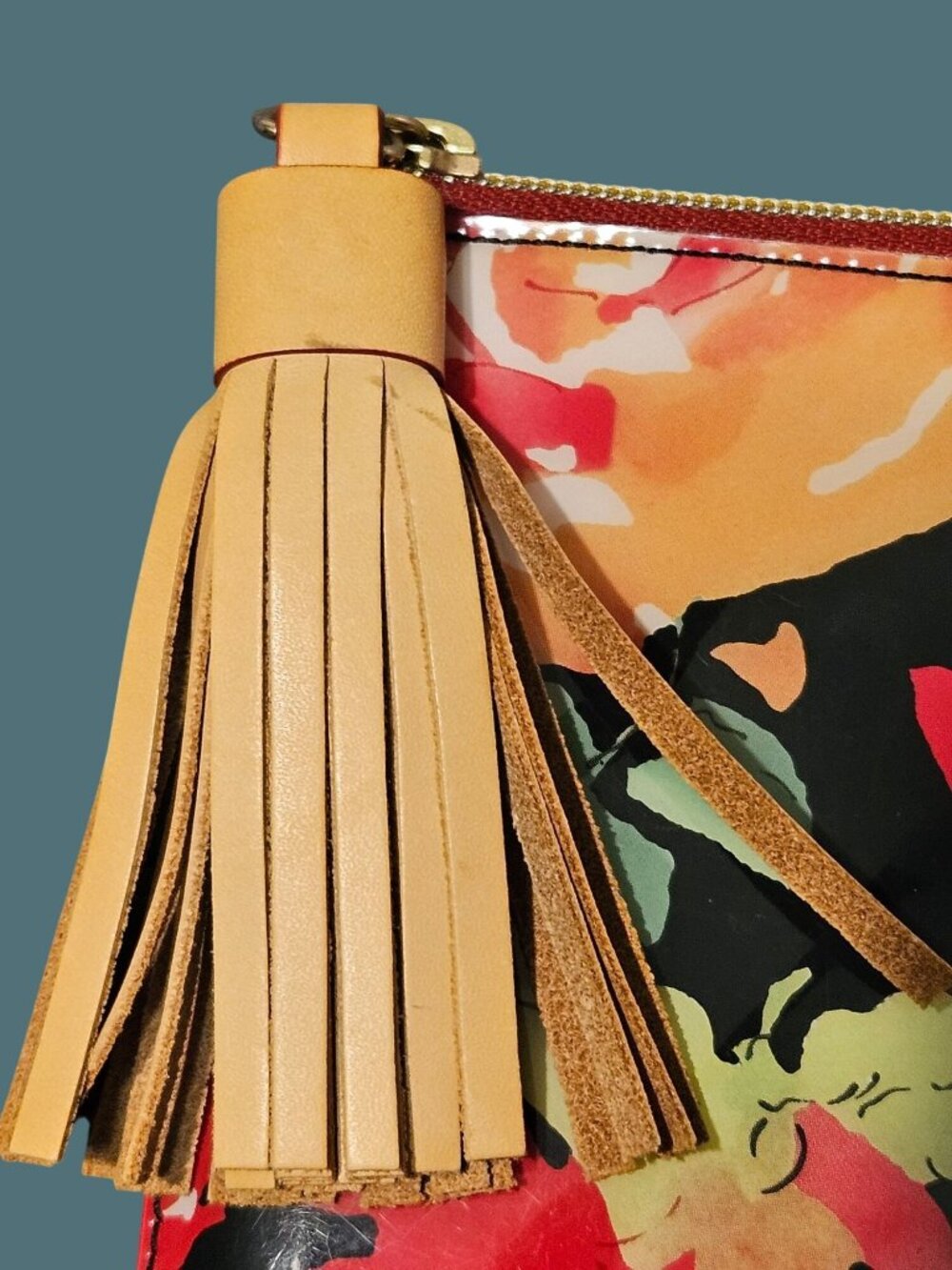Dooney & Bourke Tassel Cosemetic Pouch -Black Foral - Picture 4 of 8